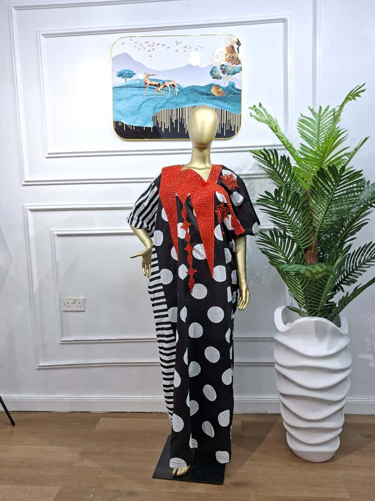 Ankara Muse Embroidery Stoned Gown