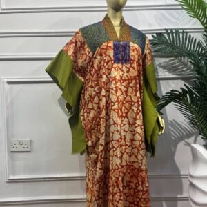 Elegant Adire Beaded Kaftan