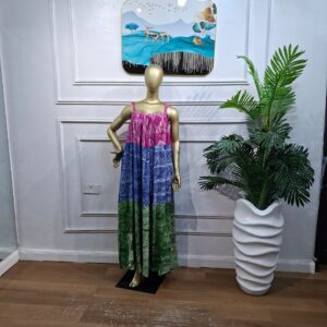 Two-Colour Adire Tiny Hand Gown