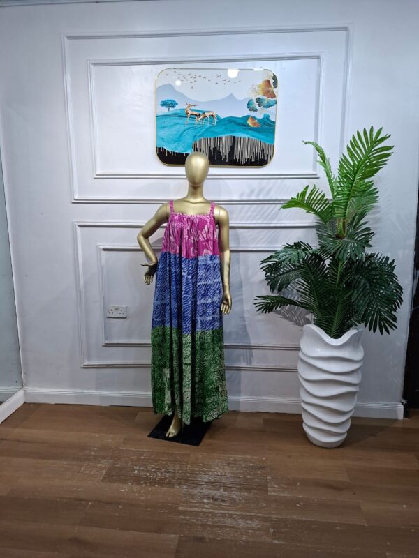 Two-Colour Adire Tiny Hand Gown