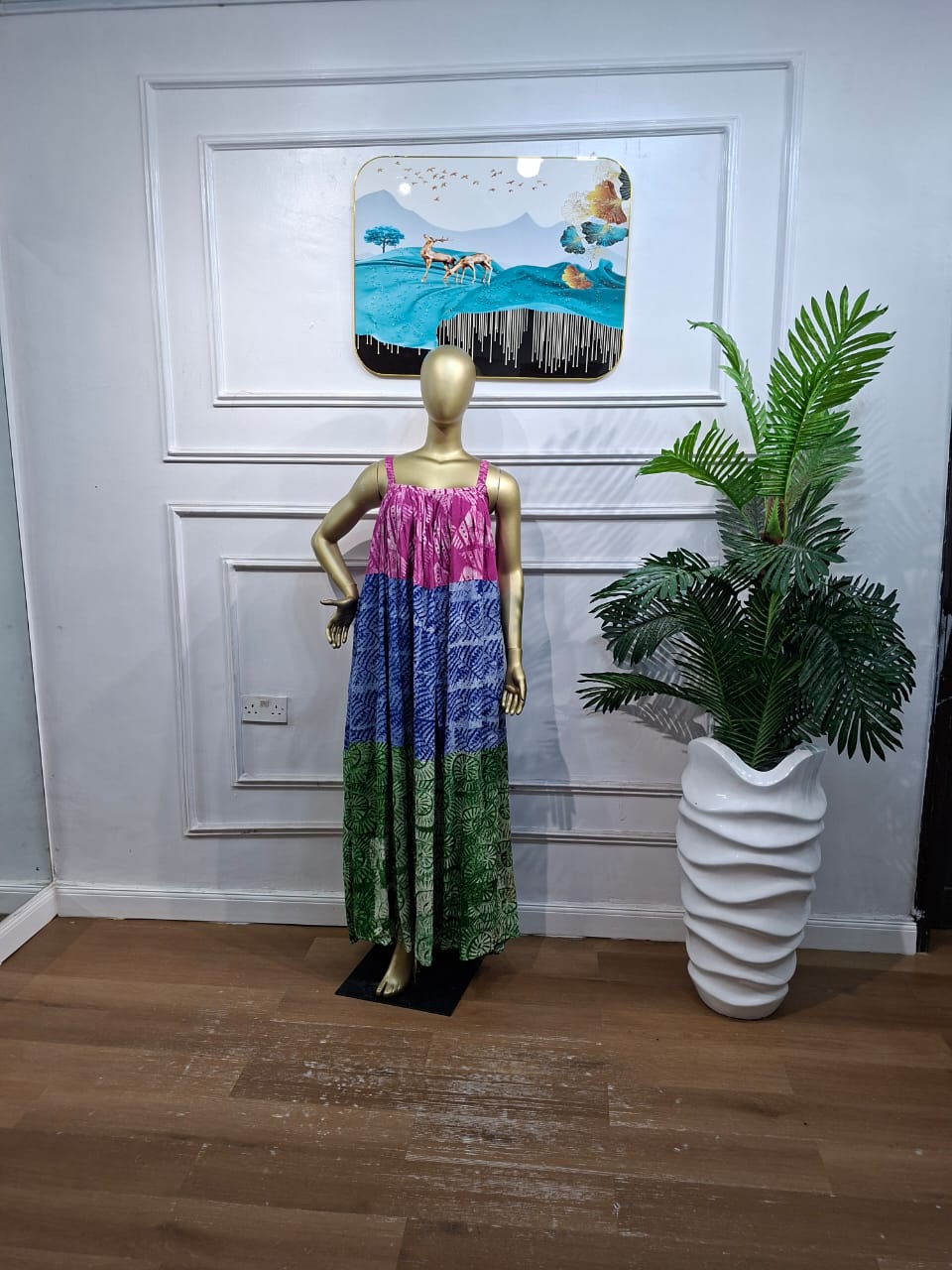 Two-Colour Adire Tiny Hand Gown