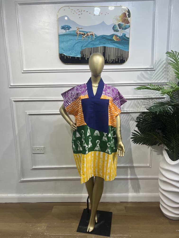 Ankara Patches Gown Short