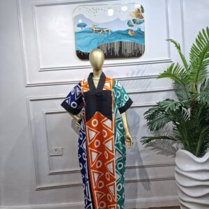 Ankara Patches Long Gown